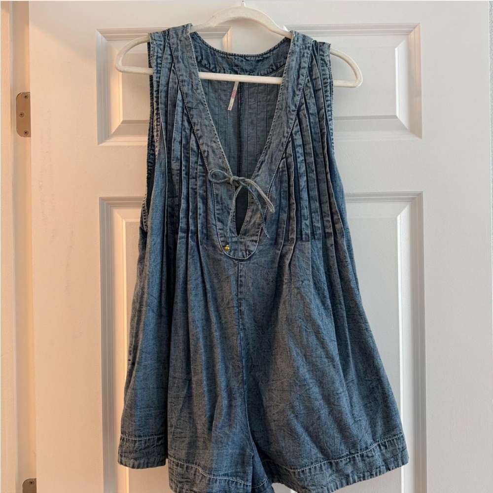 Free People Webster Denim Romper XS